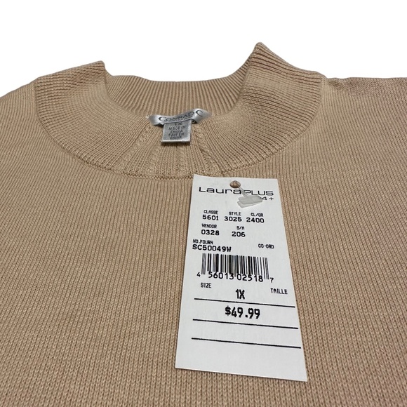 Laura Plus: Women's Turtleneck Sleeveless Plus-Size Sweater - Picture 4 of 5